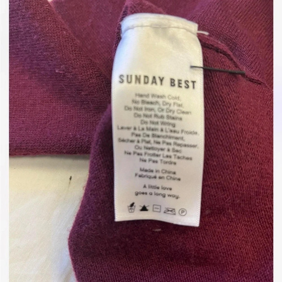 Artizia Sunday Best Wool Blend Burgundy Skull Knit Sweater Size XS - Picture 11 of 11